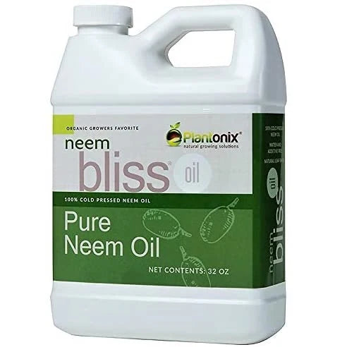 ACEITE DE NEEM 100% PURO, ORGANICO, PARA PLANTAS, PRENSANDO EN FRIO. 32OZ 1 LITRO
