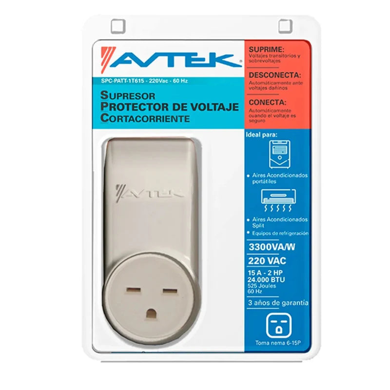 PROTECTOR DE VOLTAJE 220V PARA AIRE ACONDICIONADO Y EQUIPOS DE REFRIGERACION. CARGA MAXIMA 24,000 BT