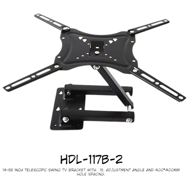 SOPORTE DE TV AJUSTABLE TELESCÓPICO HDL-117B-2 PARA PANTALLAS DE 14-55'' CON INCLINACIÓN DE 15° Y VE