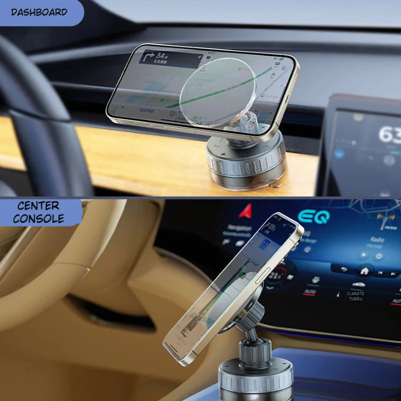 SOPORTE MAGNÉTICO PARA TELÉFONO CON SUCCIÓN AL VACÍO. BASE PARA CELULARES CON IMÁN.