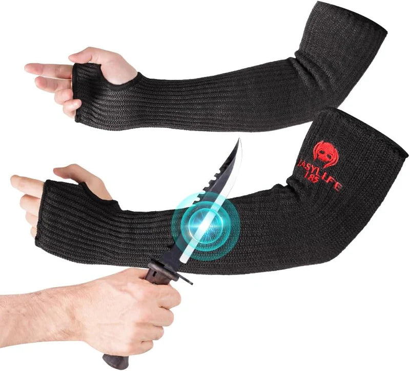 MANGAS DE KEVLAR PARA SOLDAR, RESISTENTE A CORTES, DE 18'', ANTICORTES COLOR NEGRO ( SE VENDE POR PA