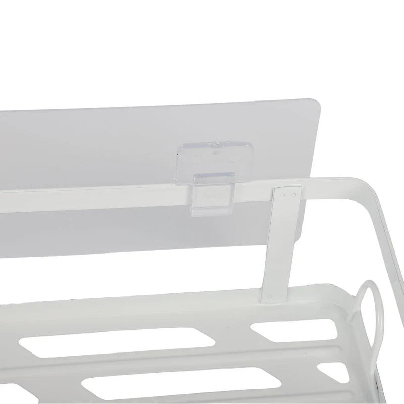 REPISA ESQUINERA DE DUCHA DE ESQUINA 26X25.5X8CM BLANCO DE HIERRO PARA BAÑO COMPACTO Y ORGANIZADO. O