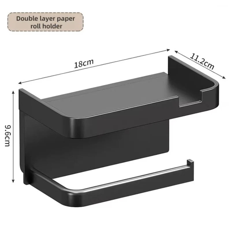 PORTARROLLOS DE PAPEL HIGIÉNICO CON BANDEJA SOPORTE PARA CELULAR.