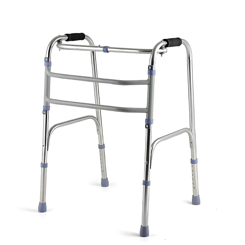 ANDADERA DE ALUMINIO PLEGABLE Y AJUSTABLE PARA ADULTOS MAYORES. ANDADOR ORTOPÉDICO.