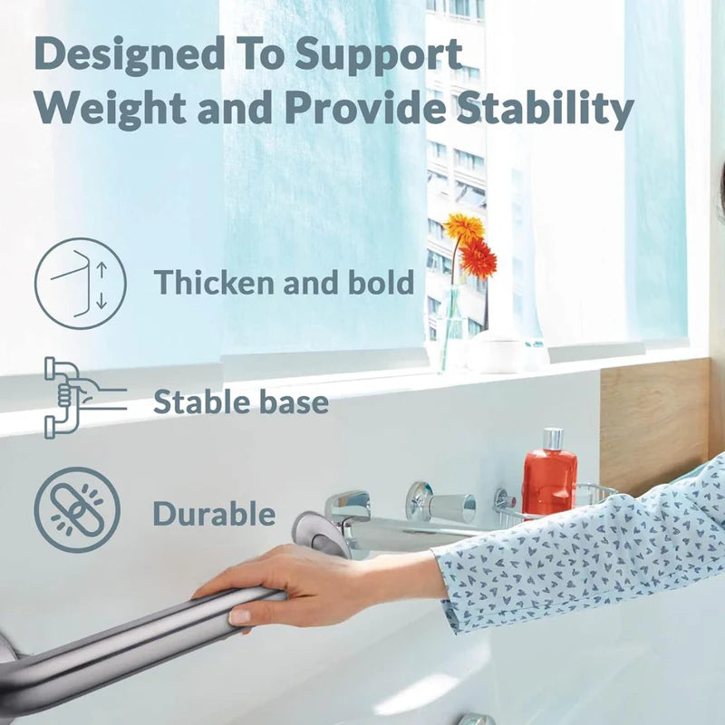 BARRA DE SEGURIDAD APOYO INOXIDABLE PARA BAÑO 104CM ANTIDESLIZANTE PARA DUCHA, WC Y ESCALERAS. SOPOR