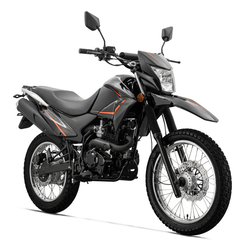 KEEWAY TX200. 200CC. COLOR NEGRO. MOTOR MONOCILINDRO ENFRIADO POR ACEITE CARBURADOR. 2 VALVULAS.