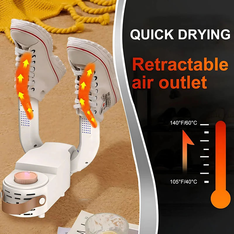 SECADOR DE ZAPATOS ELÉCTRICO PLEGABLE 110V. ELIMINA LOS MALOS OLORES Y HUMEDAD DEL CALZADO. QUITA OL
