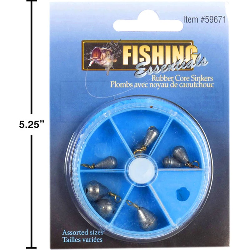 CONJUNTO DE PLOMOS DE PESCA CON NÚCLEO