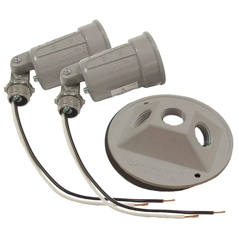 LAMPARA DOBLE PARA EXTERIORES. CONECTOR E-27 CON SOCKET DE ALUMINIO. 125 VOLT - 60 HZ.