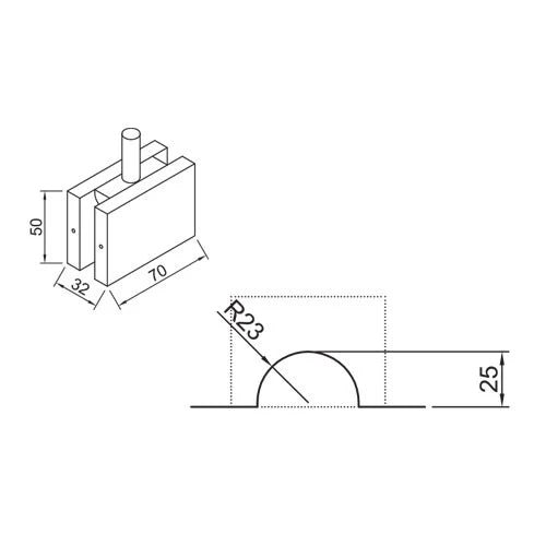 CONECTOR SENCILLO VIDRIO A MUR