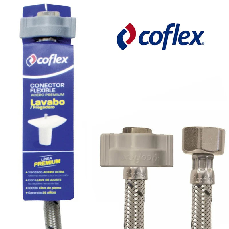 TUBO ABASTO COFLEX FREG/LAV 3/8X1/2" METAL 20"