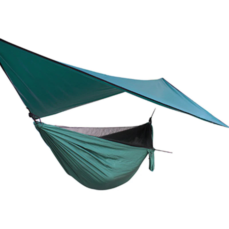 HAMACA NYLON CON TOLDO Y ACCESORIOS AZUL