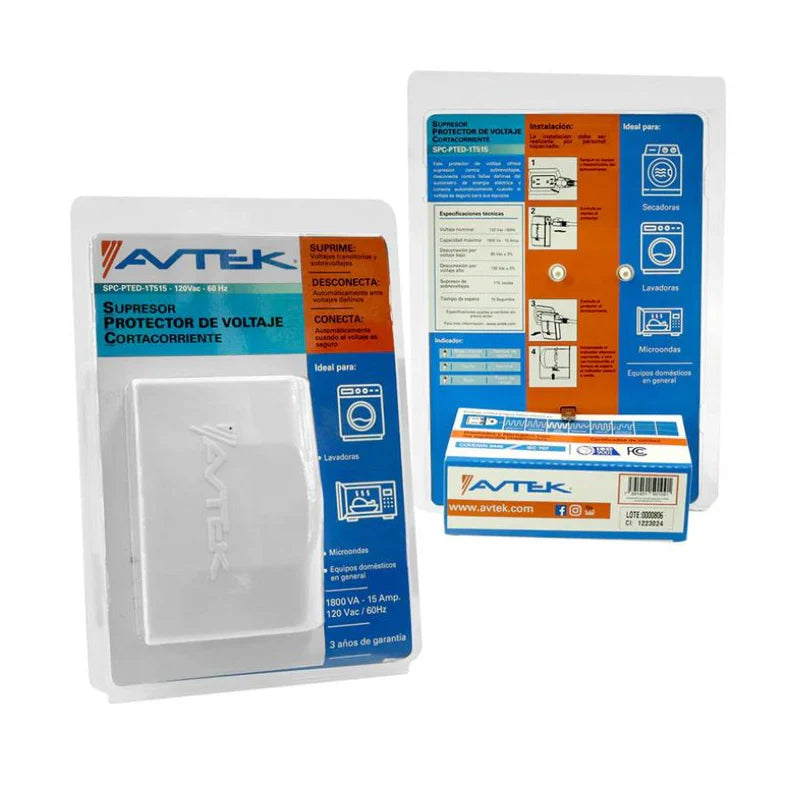 PROTECTOR DE VOLTAJE PARA ELECTRODOMESTICOS AVTEK 1800 VA/W