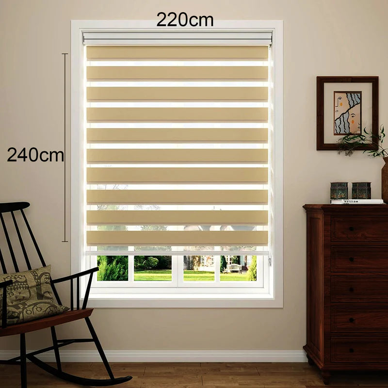 PERSIANAS ROLLERS ENROLLABLES ECLIPSE ZEBRA DIA Y NOCHE. COLOR BEIGE.