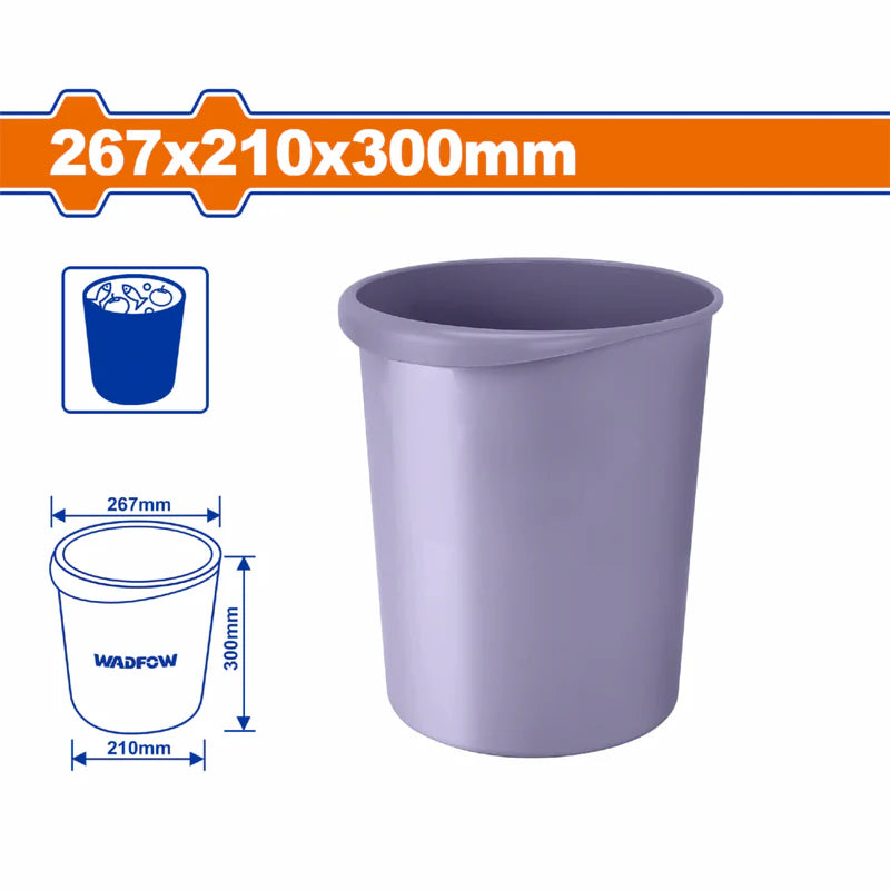 CUBO DE BASURA 267X210X300MM. IDEAL PARA BOTAR DESECHOS. PESO: 319G. MATERIAL RESISTENTE. BALDE