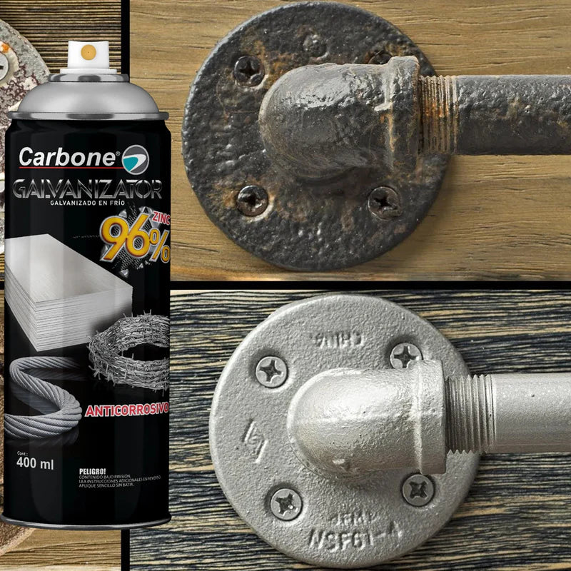 GALVANIZADO EN FRIO SPRAY GALVANIZATOR AEROSOL 280ML. POTENTE ANTICORROSIVO 96% ZINC PURO