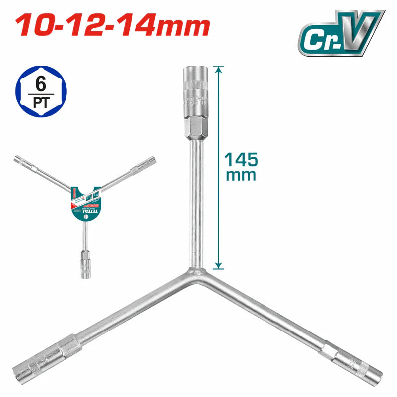 LLAVE Y PARA DADOS DE LLANTAS, 10-12-14MM