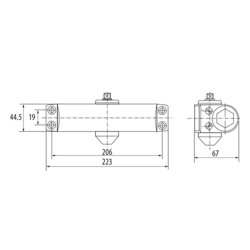 CIERRAPUERTAS PARA 75 A 90 CM (65KG).FUERZA EN2 O EN3 SEGÚN POSICION DEL CUERPO. COLOR GRIS.