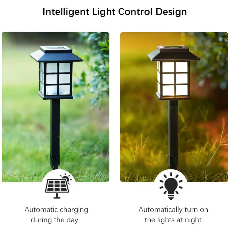 FOCO LAMPARA SOLAR PARA CÉSPED TIPO ESTACA LED. (SE VENDE EN PARES) LAMPARA NEGRA CON PANEL SOLAR IN