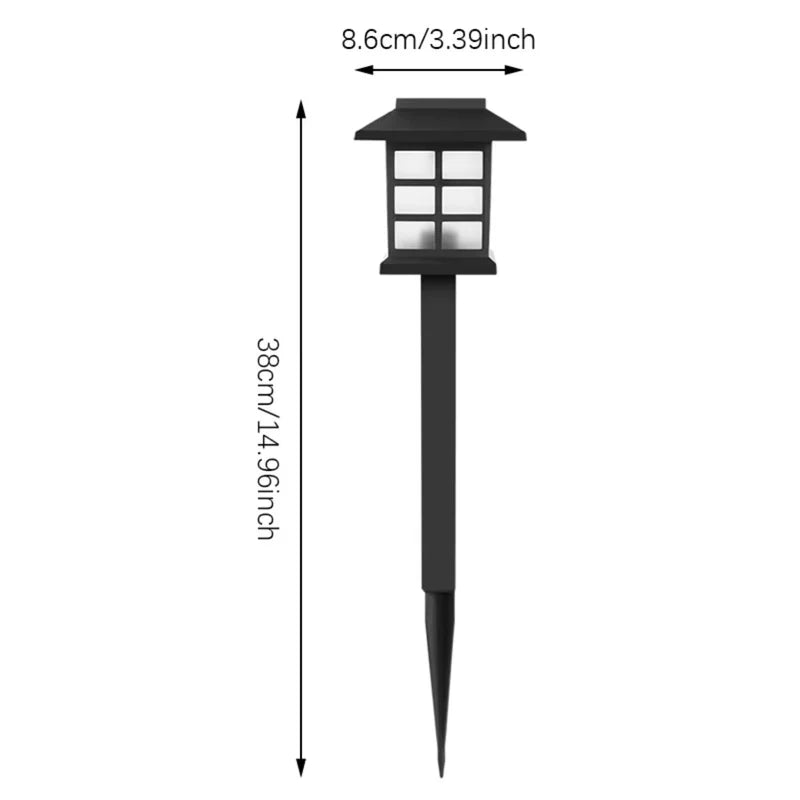 FOCO LAMPARA SOLAR PARA CÉSPED TIPO ESTACA LED. (SE VENDE EN PARES) LAMPARA NEGRA CON PANEL SOLAR IN