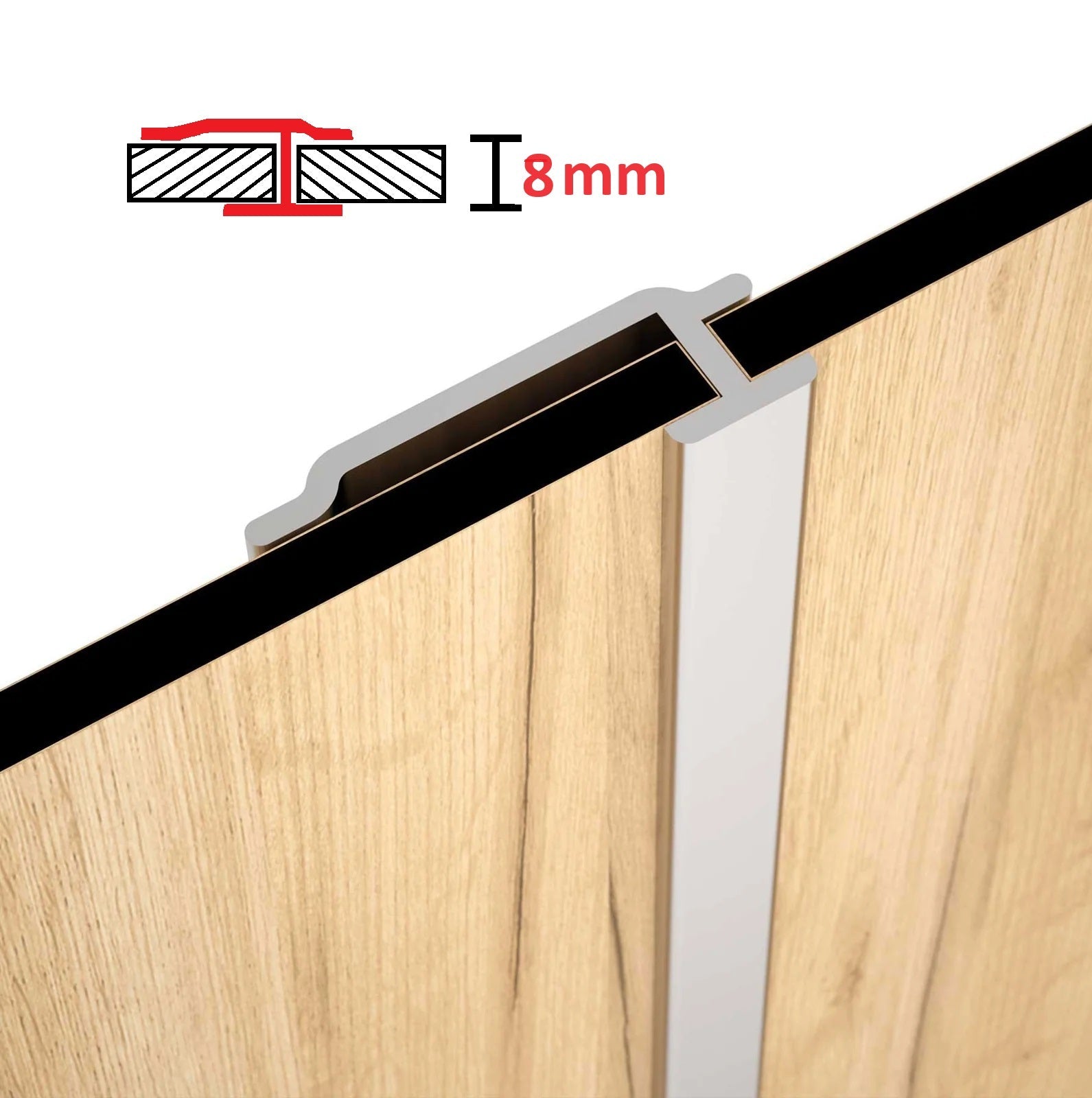 PERFIL T REMATE CENTRAL ENTRE LAMINAS 5 MM BAMBU WPC PVC 3M LONG NEGRO
