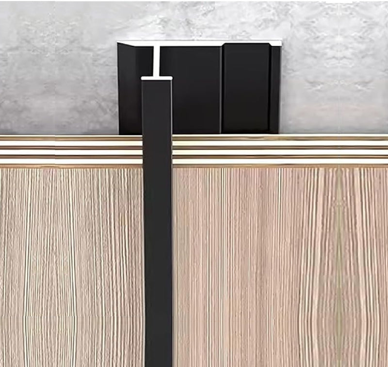 PERFIL T REMATE CENTRAL ENTRE LAMINAS DE 8 MM BAMBU WPC PVC 3M LONG NEGRO