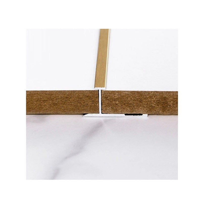 PERFIL T REMATE CENTRAL ENTRE LAMINAS DE 8 MM BAMBU WPC PVC 3M LONG SILVER