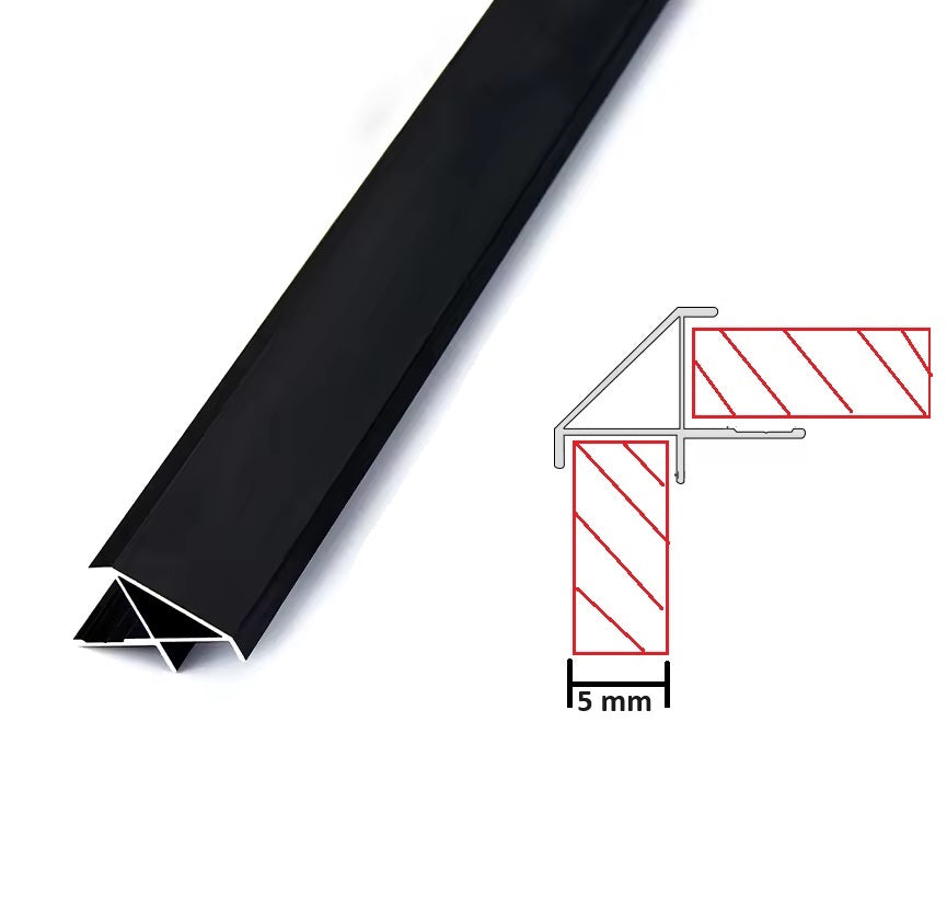 PERFIL LED U MOLDURA CON COBERTOR (LED NO INCLUIDO) PARA PANEL 5 MM 3M LONG NEGRO