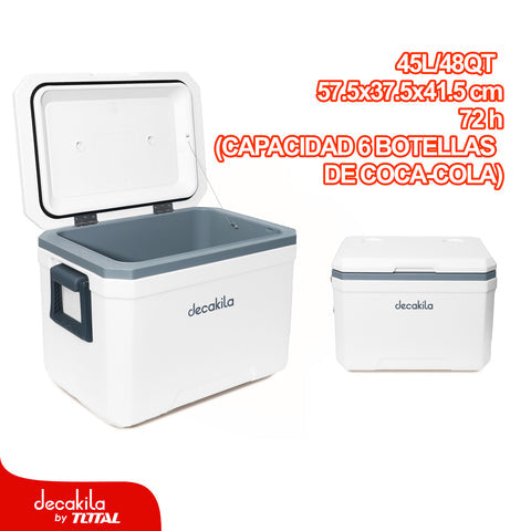 COOLER PORTATIL 45 L / 48 QT TIEMPO EN FRIO: 72HRS. 57.5 X 37.5 X 41.5 CM, IDEAL PARA 33 BOTELLAS DE