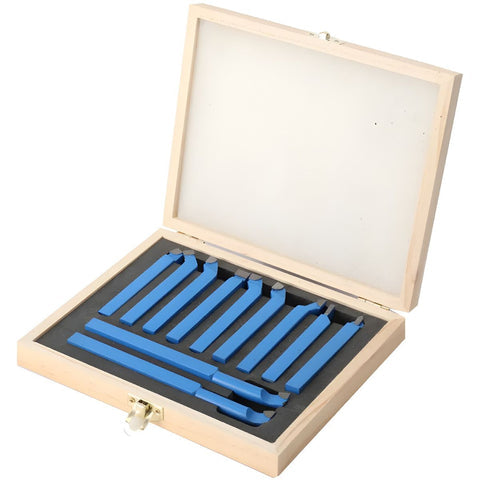 CUCHILLAS DE CORTE PARA TORNO DE METAL CON PUNTA DE CARBURO. SET DE 11 PIEZAS.
