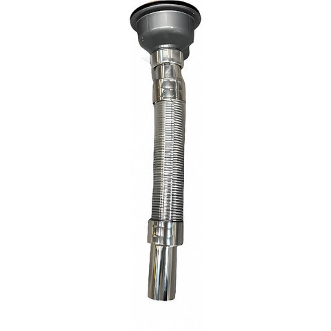 DRENAJE DE TUBO FLEXIBLE DESAGUE CON CANASTA ACERO INOXIDABLE 201, PLASTICO DE 1 1/4" PARA FREGADOR