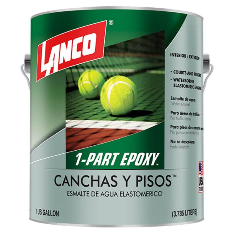 PINTURA DE ESMALTE PARA CANCHAS Y PISOS 1-PART EPOXY. COLOR AZUL (1 GALON). LANCO.