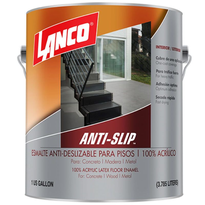 PINTURA ANTIDESLIZANTE PARA PISOS ANTI-SLIP. COLOR SLATE (ROJO VINO) 1 GALON. LANCO.