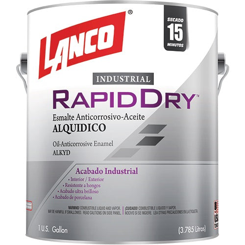 PINTURA ANTICORROSIVA DE SECADO RAPIDO COLOR BLANCO DE 1 GALON. RAPID DRY LANCO