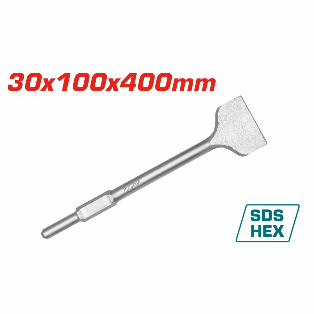 CINCEL PLANO DE 30X400X100MM COMPATIBLE CON DEMOLEDOR TOTAL UTH215456 TH217506