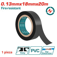GUTAPERCHA TAPE ELÉCTRICO DE PVC PURO,19 MMX20M, COLOR NEGRO, ANCHO 19 MM, ESPESOR 0.13 MM (1 PZA.)