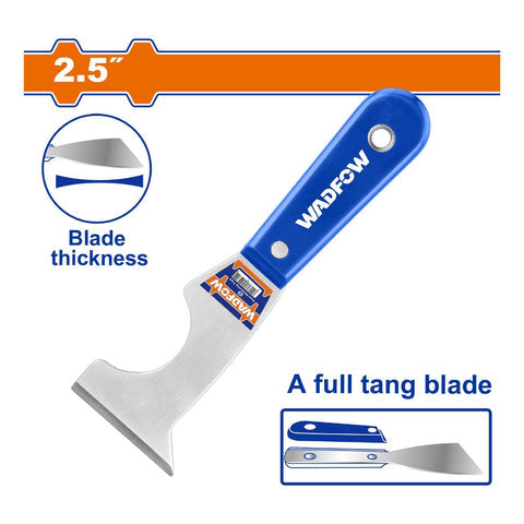 ESPATULA DE PINTOR 2. 5" ESPESOR: 1. 0 MM TRATAMIENTO TERMICO. MANGO DE PLASTICO. RASPADOR DE PINTUR