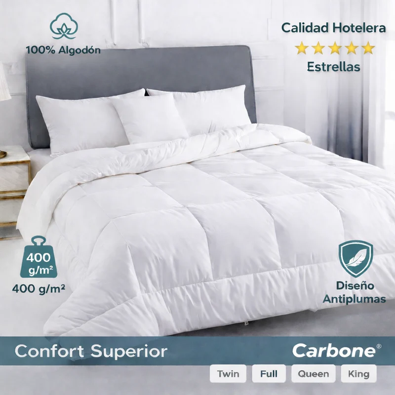 [SKUIMG]TU054|00_manual_1779561151875_2_Cama_de_hotel_con_confort_superior_800x.png|05ee2bef21a1acc771123fab589c4eb67ff9d530|SOBRECAMAS DUVET BLANCO. 100% ALGODÓN. RELLENO DE 400 G/M². CALIDAD HOTELERA