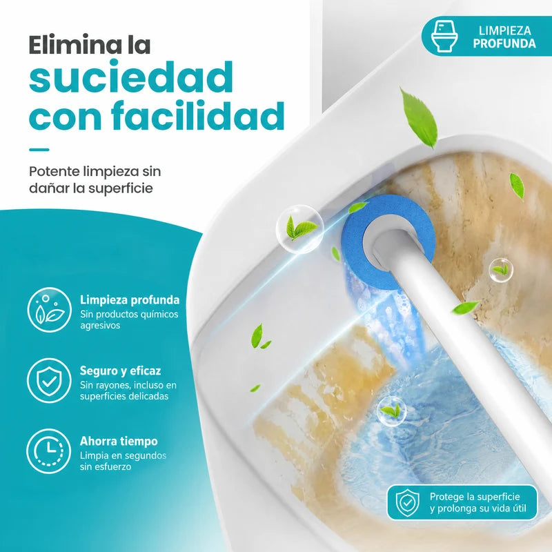 CEPILLO INODORO DESECHABLE CON 16 REPUESTOS Y DETERGENTE INTEGRADO. ESCOBILLA PARA INODORO CON BASE