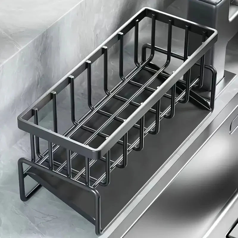 ESCURRIDOR DE ESPONJA. ORGANIZADOR DE FREGADERO. COLOR NEGRO. SOPORTE PARA ESPONJA. 23 CM LARGO X 9
