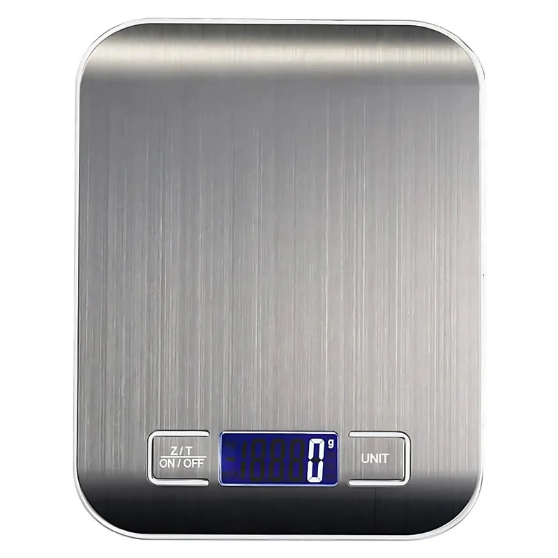BÁSCULA BALANZA DE COCINA DIGITAL 10KG ACERO INOXIDABLE CON PANTALLA LCD. PESA BALANZA PARA ALIMENTO