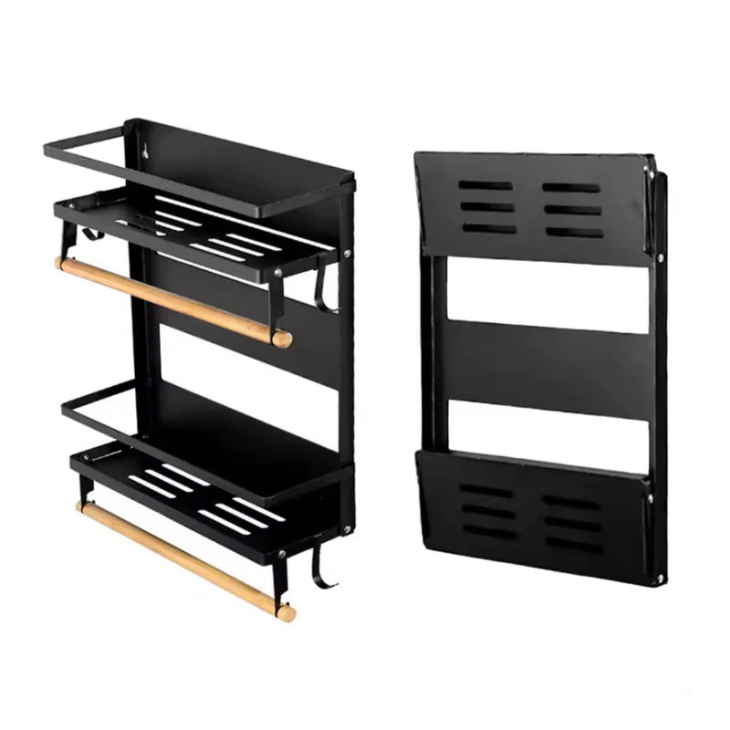 REPISA ORGANIZADORA DESMONTABLE MAGNETICA PARA NEVERAS ORGANIZADO COCINA COLOR NEGRO.