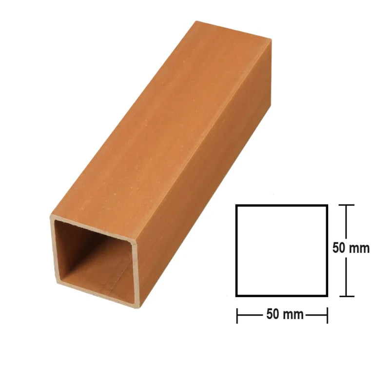 PERGOLA WPC TUBO CUADRADO ACABADO MADERA CEDRO EXTERIORES 2" 50X50X2900MM