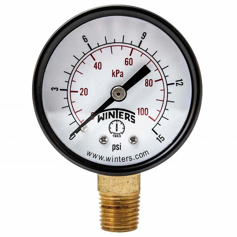 MANOMETRO MEDIDOR DE PRESION DE DOBLE ESCALA DE 0 A 15 PSI/KPA