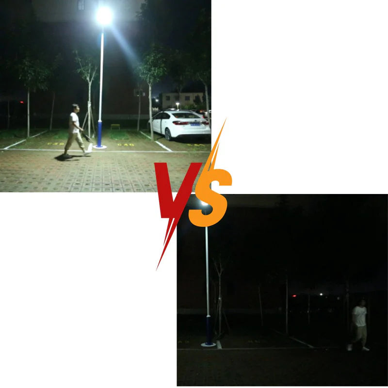 LÁMPARA SOLAR PARA 40M² 120 LED CON SENSOR DE MOVIMIENTO. FOCO CON PANEL SOLAR PARA EXTERIORES. LUZ