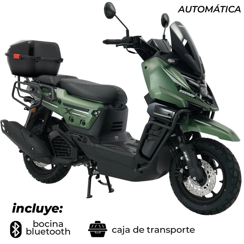 MOTO SCOOTER XROAD 200 KEEWAY COLOR VERDE MOTOR MONOCILINDRO 4 TIEMPOS, 2 VÁLVULAS, TANQUE 7.5 AUTOM