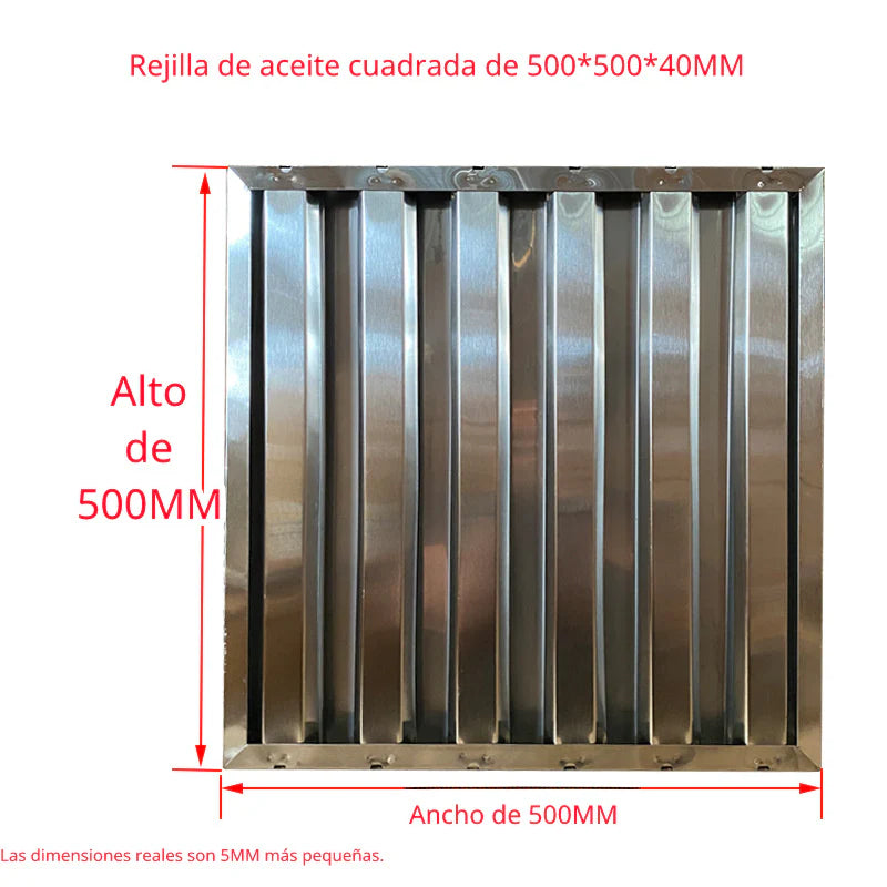 FILTRO DE GRASA DE 495X495MM. PARA CAMPANAS DE ACERO INOXIDABLE.
