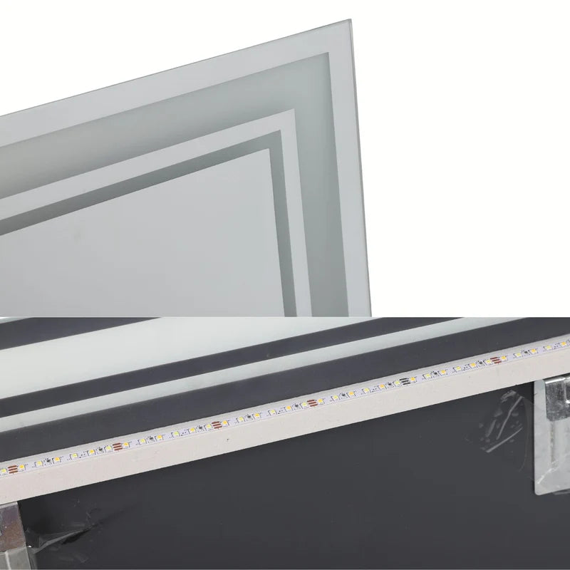 ESPEJO LED TÁCTIL DE PARED 60X80 CM CON 3 TONOS DE LUZ Y ENCHUFE USA 110V ESPEJO BAÑO MODERNO.