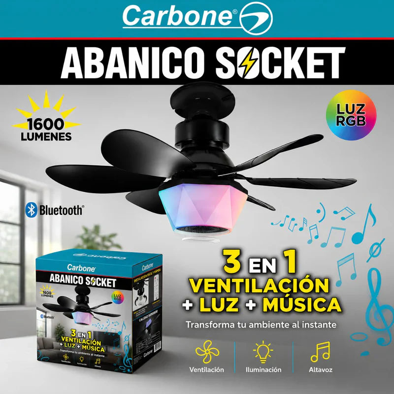 PROMO ABANICO SOCKET 20" NEGRO
