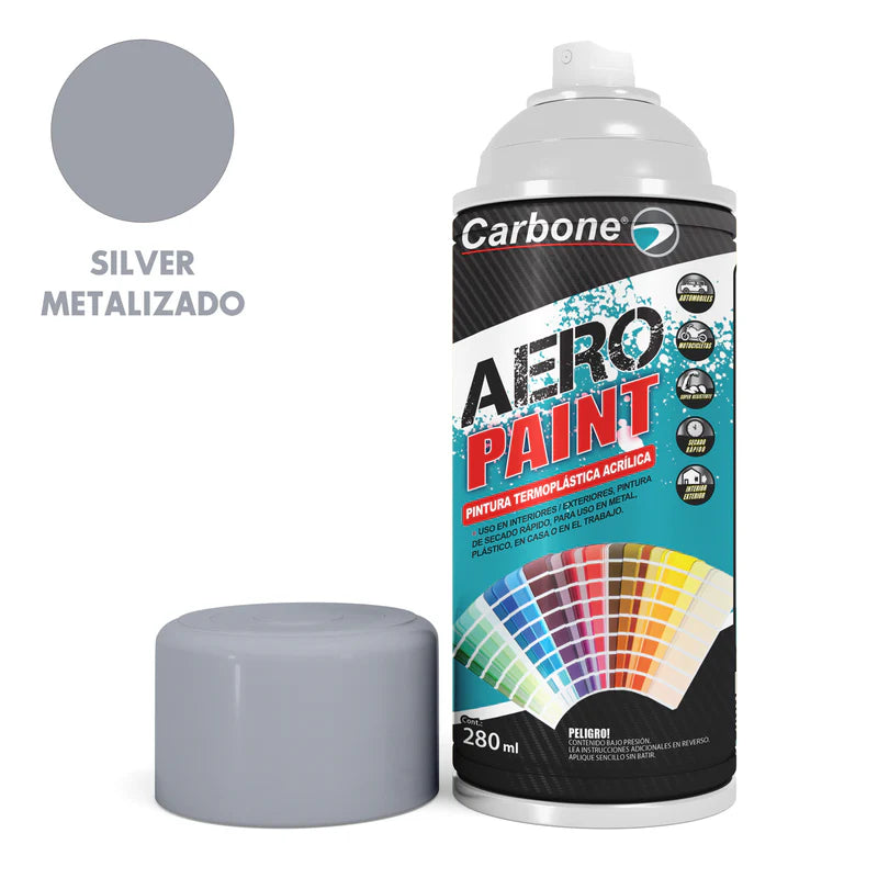 PINTURA AEROSOL EN SPRAY METALIZADO 280 ML. INTERIORES Y EXTERIORES ALTA CALIDAD